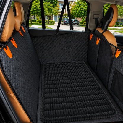 RoadGuard Comfort Pad plush dog car bed in black, 51 by 23.6 inches